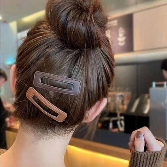 5pcs Leather Hair Clips - Picture 2 of 4